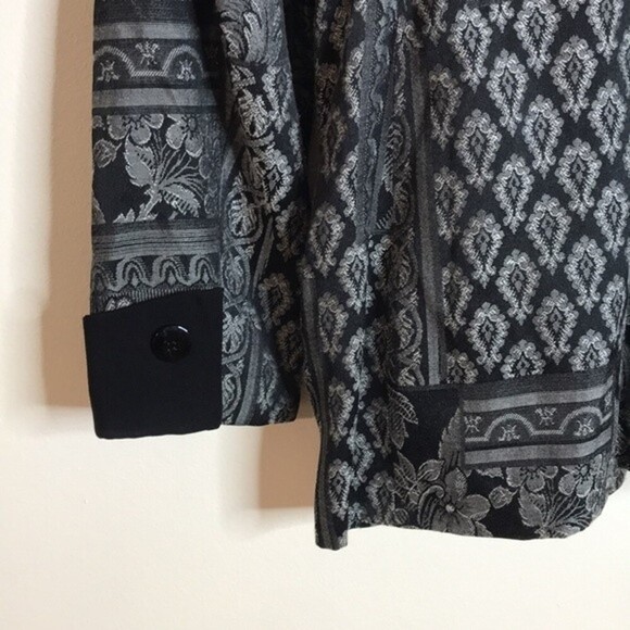 Vtg Sfarzo ladies button up printed detail coat blazer with shoulder M - Picture 12 of 12